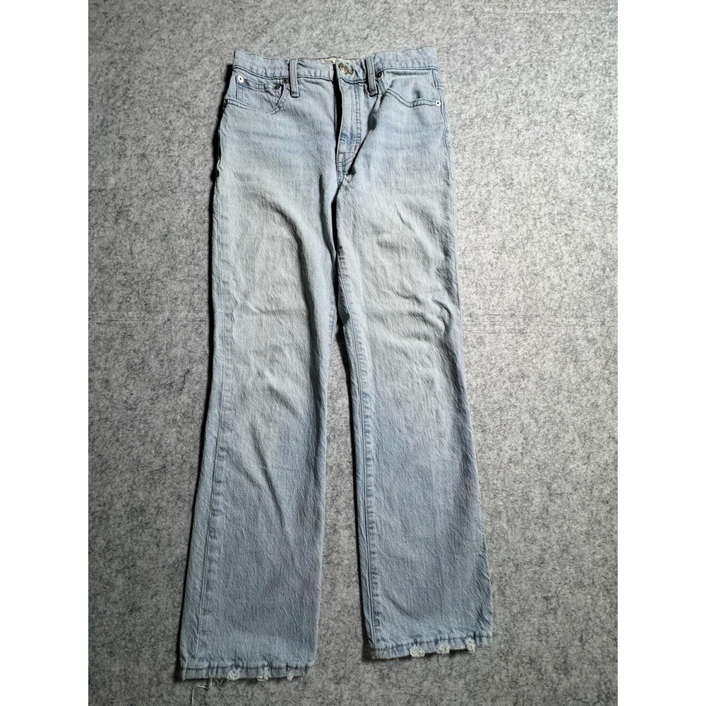 Madewell Slim Demi-Boot Jeans Womens 26 Blue Light Wash Mid Rise Stretch Denim